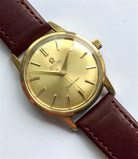 omega automatic watch gold|vintage gold omega automatic watch.